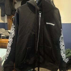 Chrome Hearts Aspen Exclusive Floral Sleeve Zip Up Hoodie